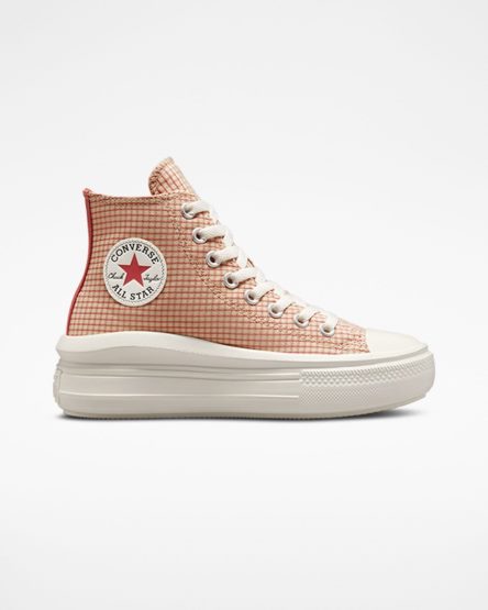 Sapatos Plataforma Converse Chuck Taylor All Star Move Checkered Cano Alto Feminino Abricó | PT A017P84